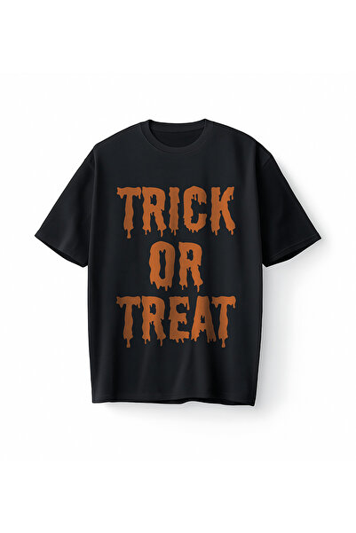 Bumeta تي شيرت تريك أور تريت برتقالي كبير الحجم للجنسين