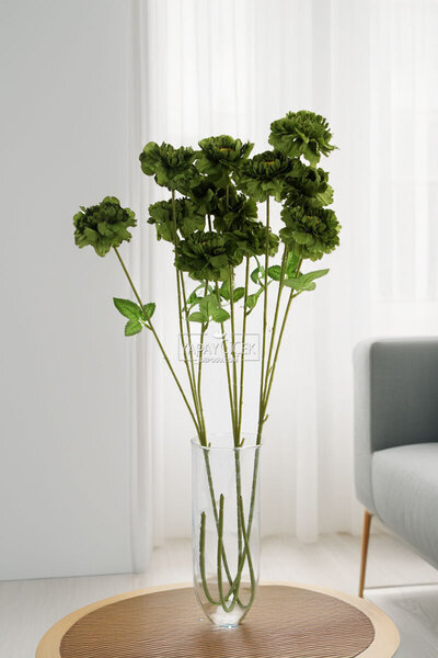 Yapay Çiçek Deposu Yapay Çiçek 4 Çiçekli İzlanda Gülü 80 cm Yeşil YCD-310