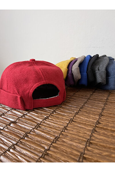 Rupen Kraft Kışlık Yeni Stil Yün Cep Retro Hip-Hop Kahve Rengi Docker Şapka Takke Şapka Takke Bere