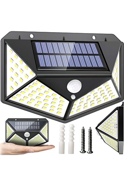 Other Lampa solarna ogrodowa zewnętrzna z czujnikami ruchu zmierzchu 100 LED