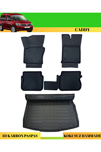 ACK Dizayn VOLKSWAGEN CADDY 2010-2020 ARACA ÖZEL ÜRETİM 4D HAVUZLU KARBON PAS...