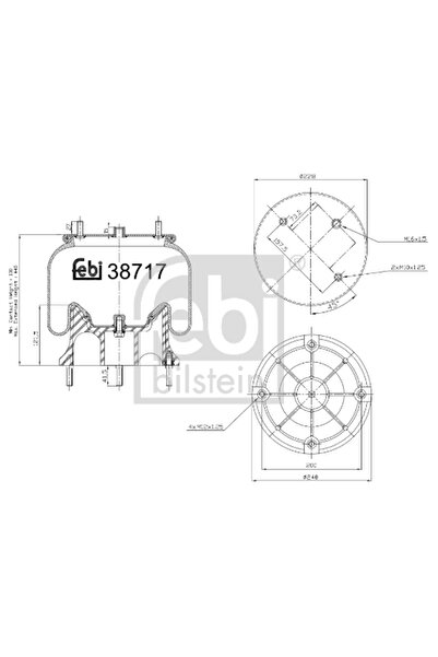 FEBI BILSTEIN Burduf Suspensie Pneumatica Axa Spate Dreapta Renault Trucks C/...