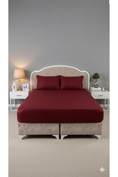 miruza ev tekstil Miruza 100% Cotton Satin Fitted Sheet Set