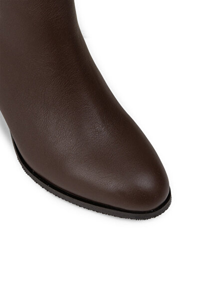 Deery Kadın Hakiki Deri Kahverengi Fermuarlı Bot