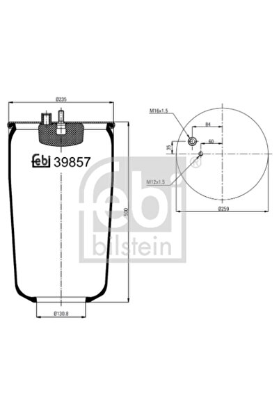 FEBI BILSTEIN Въздушни окачващи маншони заден десен мост Man Foc/L2000