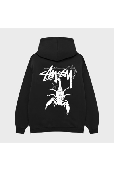 TRAGEDY Unisex Stussy Daisy Bee Printed 3 Thread Raster Hoodie Sweatshirt