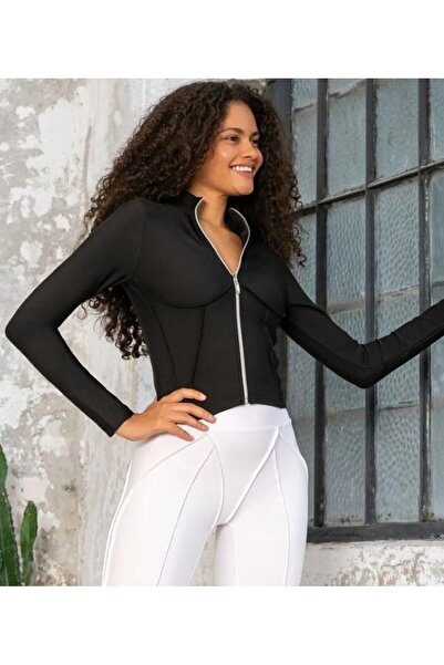 lismina Power Fit Siyah Uzun Kollu Spor Ceket