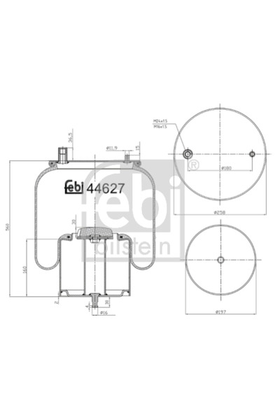 FEBI BILSTEIN Въздушни окачващи маншони на предния мост Renault Trucks D/Prem...