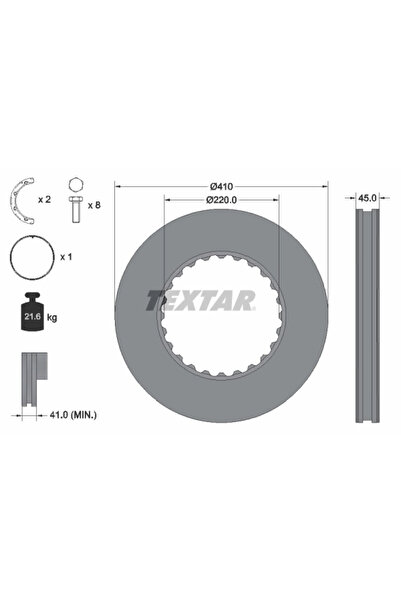TEXTAR Спирачен диск Volvo Fe/Fh/FM