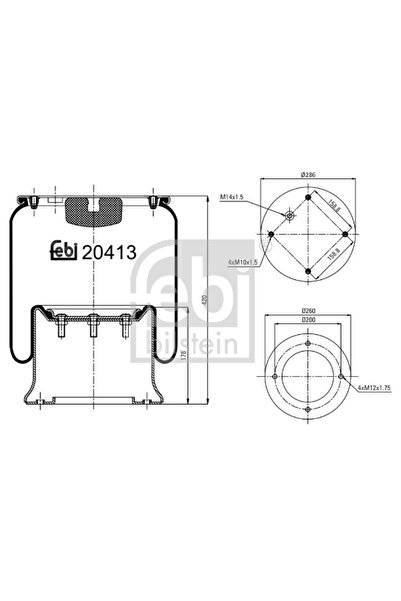 FEBI BILSTEIN Burduf Suspensie Pneumatica Puntea Spate Scania 3 - Series/4 - ...