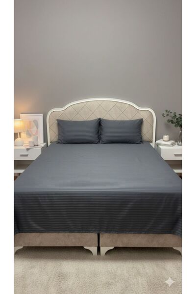 miruza ev tekstil Miruza 100% Cotton Satin Fitted Sheet Set