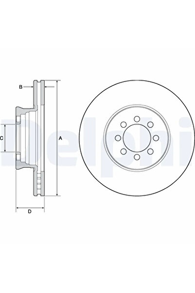 DELPHİ Спирачен диск Mercedes-Benz Sprinter 5-T платформа/шаси/Vario каросери...