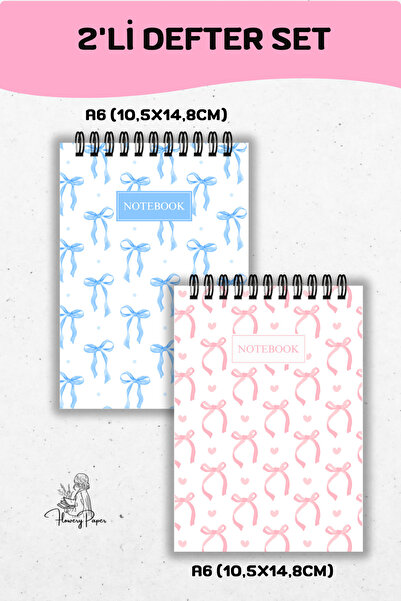 Flowery Paper 2'Li A6 Telli Defter- Çizgili 60 Yaprak/120 sayfa - , Notepad,b...