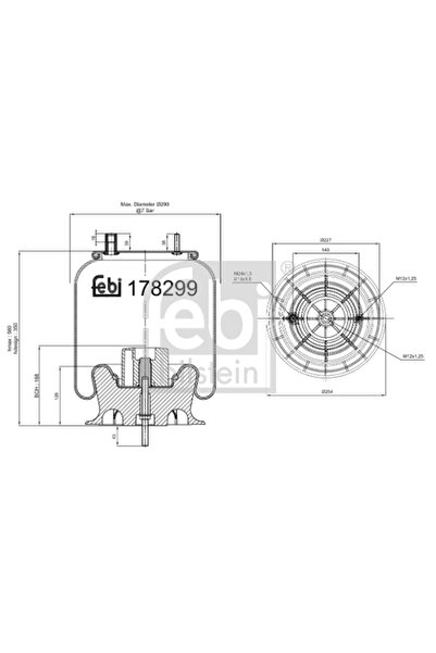 FEBI BILSTEIN Въздушни окачващи маншони за заден мост Renault Trucks Midlum