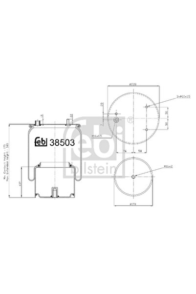 FEBI BILSTEIN Въздушни окачващи маншони заден десен мост Daf 85 Cf/95 Xf/Cf 75