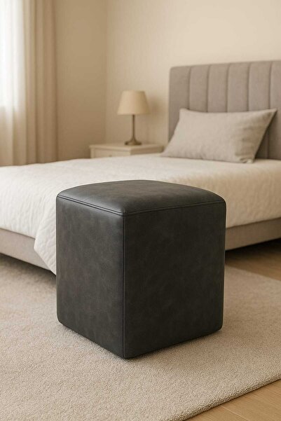 aslandecor Soho Kumaş Kare Puf 40×40×45 cm – Dekoratif Oturma Makyaj Pufu Yuvarlak Bench