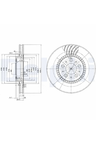 DELPHİ Спирачен диск Volvo S60 1/S70/S80 1