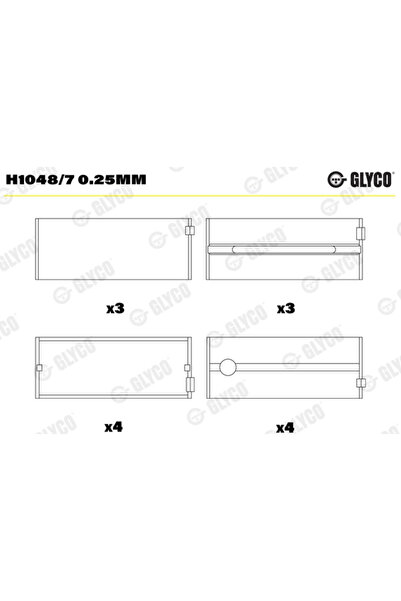 GLYCO Лагери на коляновия вал Fiat 1000/90/Серия 120 Iveco Eurocargo 1-3/Euro...