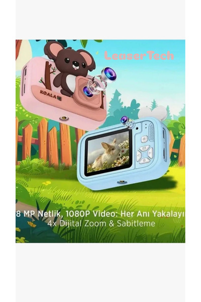 Dijital Fotoğraf Makinası Çocuk Fotoğraf Makinası Mini Kamera Mp3 Çalar / Retro Oyunlar / Ön Kamera