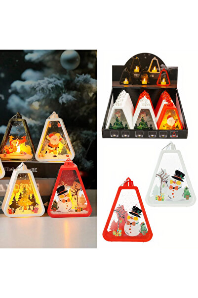 JML 1 set 12 bucati Lampă LED de Crăciun triunghiulară, Portabilă, Plastic, Diferite culori 11x5x10cm