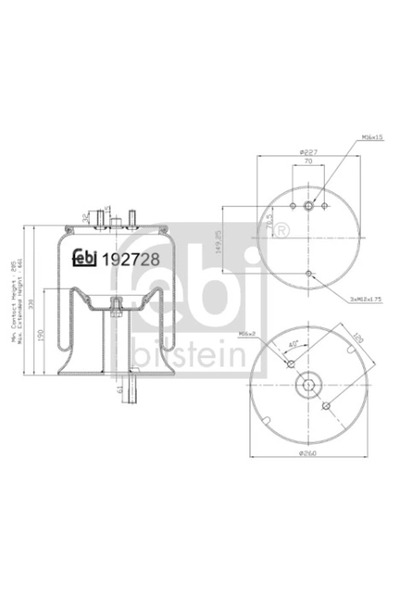 FEBI BILSTEIN Burduf Suspensie Pneumatica Axa Spate Stanga Ford Cargo 2/F-Max