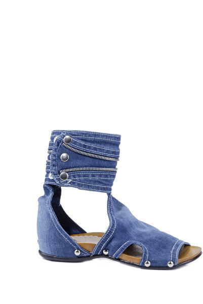 Butik Jeanolog Kot Sandals with Ankle Buckle Detail