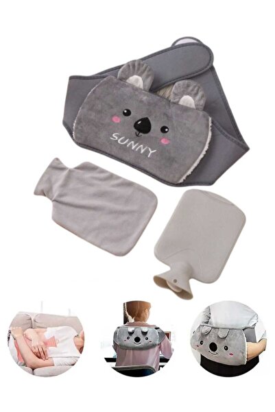 VEYA Water bottle with velvet fabric cover and heat waist belt for relief of back, neck and menstrual pain.