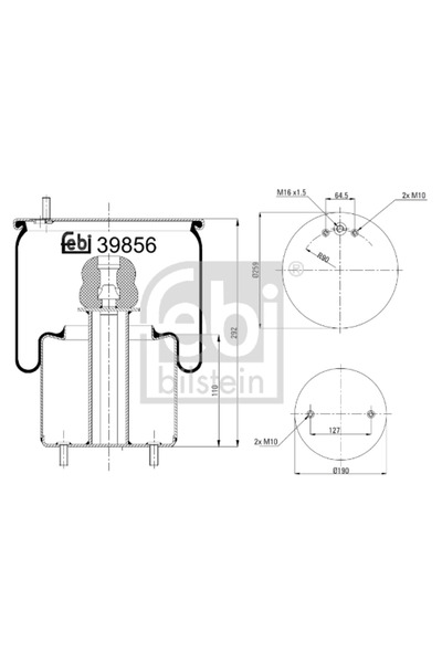 FEBI BILSTEIN Въздушни окачващи маншони заден десен мост Volvo 8700/B12