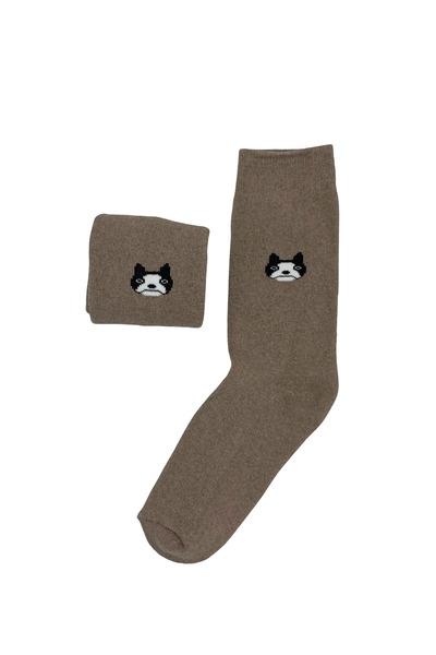 FENRA STUDIO Дамски памучни чорапи с термичен мотив на куче, меки и изцяло по...