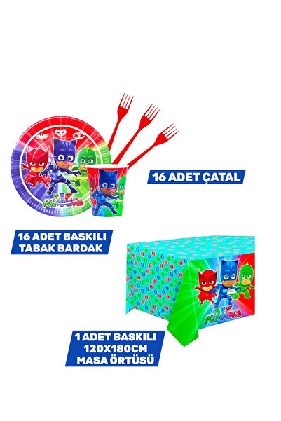 Evabrite Paw Patrol 16-Person Birthday Party Supplies Set | Cat Child Owl Girl Lizard Child