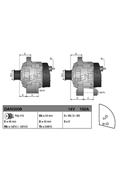 DENSO Generator / Alternator Citroen Berlingo / Berlingo First Microbus/C5 1/...