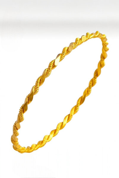 Çgk Çiğdem Gürel Kuyumculuk ÇGK Kadın Ajda İkili Burgu Altın Bilezik, Şık Tasarım