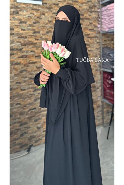 Hijab Tesettür Suit with Attached Sleeves and Inner Lining