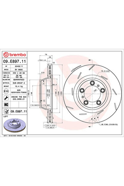 Brembo Set Discuri Frana Porsche Panamera 2009-2016