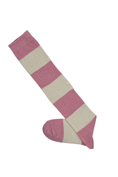 FENRA STUDIO Șosete de damă din bumbac, cu model curcubeu, crem roz, până la ...