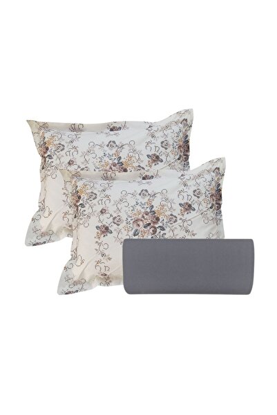 GÜLLÜCE HOME 100% Cotton Double Fitted Sheet (180 X 200 X 30) with Flounce and Zipper Pillowcase