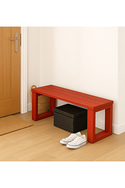 Faev El Yapımı Ahşap Bank 80x30x43 cm – Masif Ahşap Oturma Bankı, Dekoratif D...