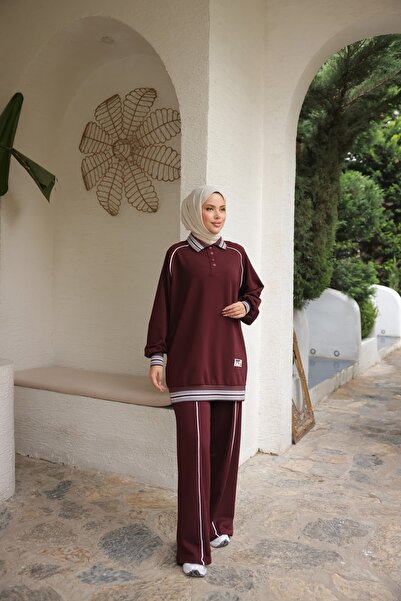 Ryzi Moda Women's Hijab Sports Tracksuit Set Zippered Collar