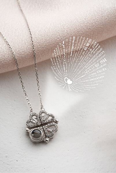 ESSARE 925 Ayar Gümüş Açılır Kapanır Mıknatıslı Baget Taşlı 4 Yapraklı Yonca ...