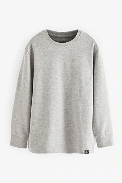 Colorinas Basic Crew Neck Long Sleeve Cuffed Tshirt