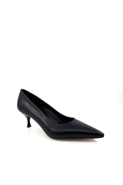 Desire Black Genuine Leather Stiletto