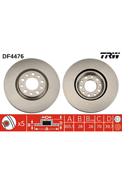 TRW Disc Frana Alfa Romeo 159/Brera/Giulietta Fiat 500X