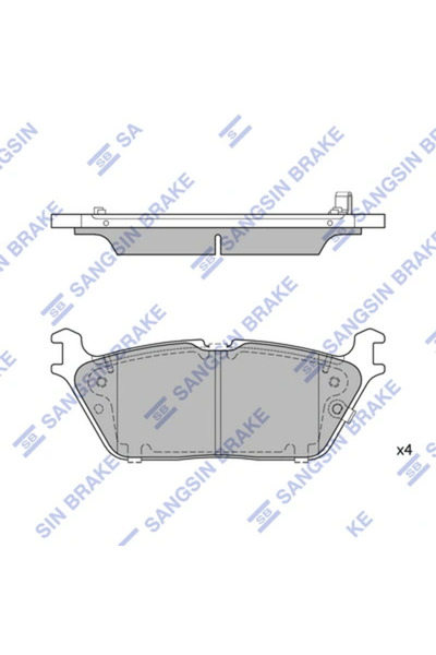 Hİ-Q Комплект спирачни накладки заден мост дискова спирачка Ram 1500 Crew Cab...