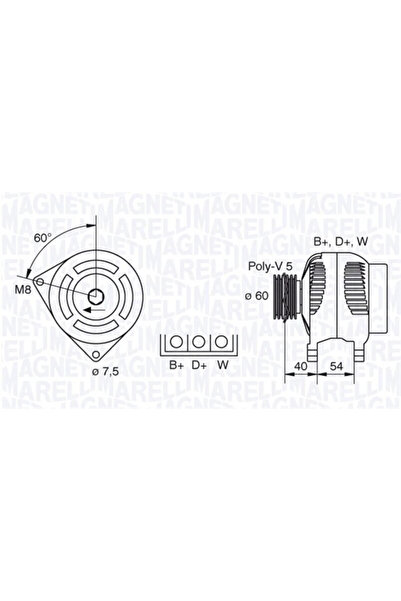 MAGNETI MARELLI Generator / Alternator Ford Escrt 6/Escrt Classic/Fiesta 4