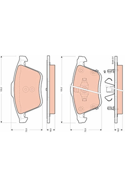 TRW Set Placute Frana,Frana Disc Gdb3400 Mazda 6 Limuzina