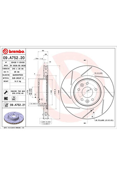 Brembo Set Discuri Frana Renault Megane 3 Cupe 2008-2016
