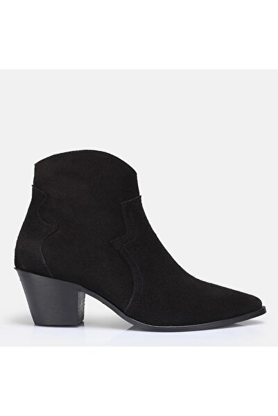 37Numara BÜYÜK NUMARA KADIN HAKİKİ DERİ KOVBOY TOPUKLU BOT 41-42-43-44-45 SİYAH SÜET