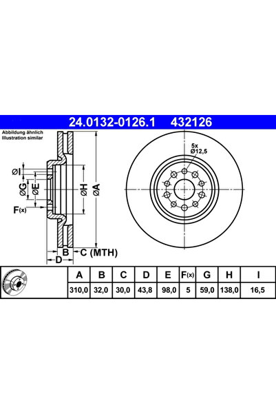 Ate Set Discuri Frana Citroen C8 Fiat Ulysse 2002-2012