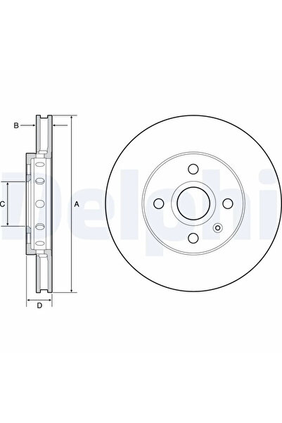 DELPHİ Спирачен диск Seat Mii Skoda Citigo