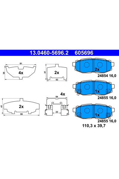 Ate Set Placute Frana Frana Disc Subaru Forester/Legacy 5/Outback